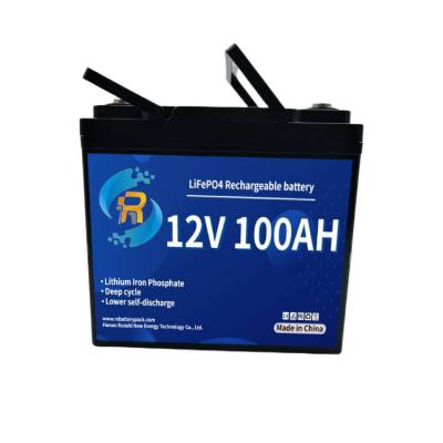 Deep Cycle 12 Volt 12.8V 100Ah AGM LiFePO4 Battery Pack For RV Energy Storage